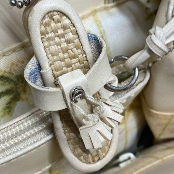 NWT Etienne Aigner Straw 2 way bag with Bag Charm - Picture 5 of 8